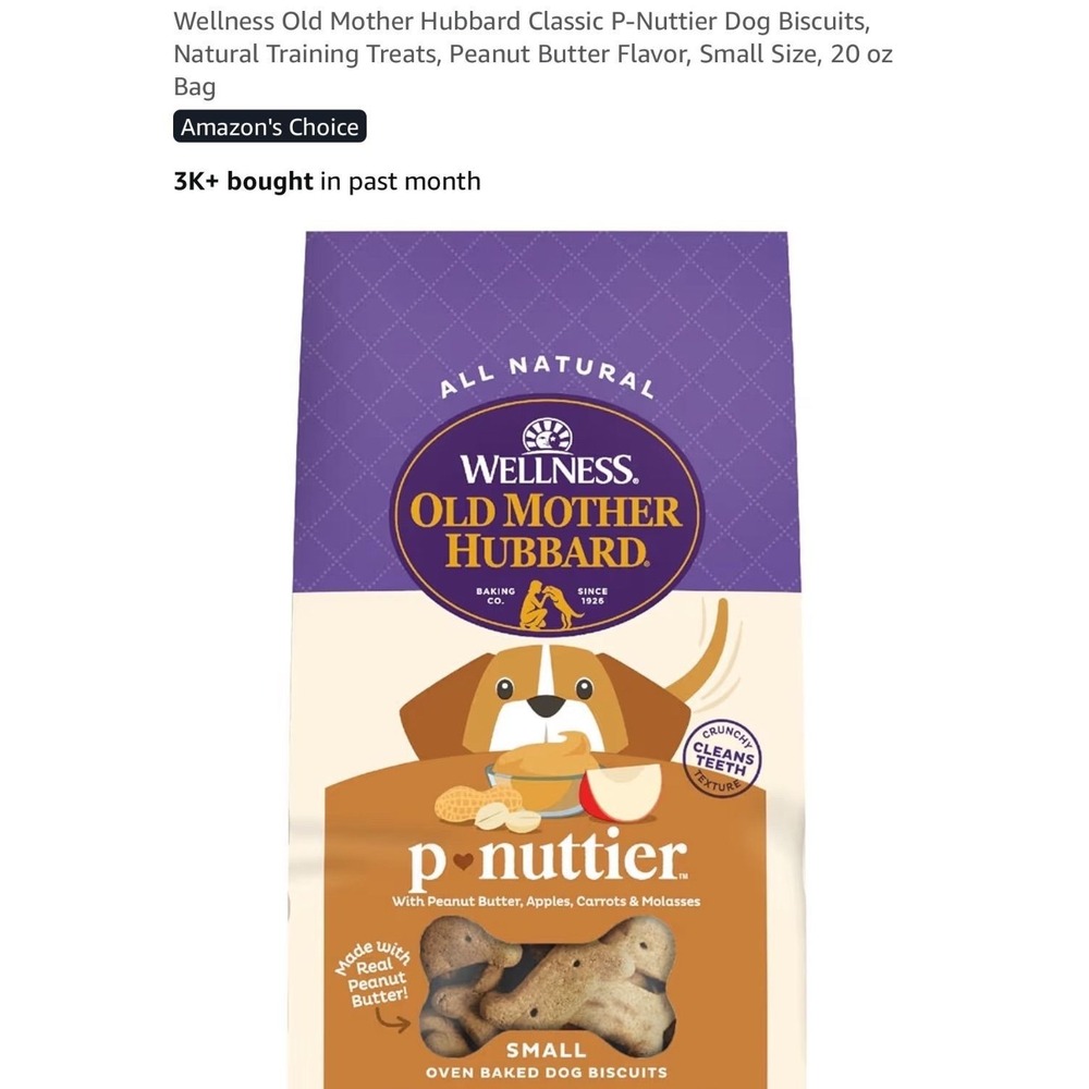 Wellness Old Mother Hubbard P-Nuttier Natural Dog Biscuits Small 20 oz Bag